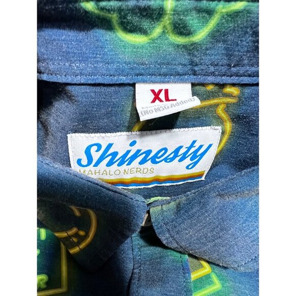 Shinesty St Patrick’s Day Mahalo nerds Hawaiian shirt mens size XL - Picture 3 of 5